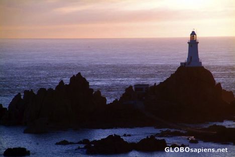 Postcard Jersey - Corbiere at sunset