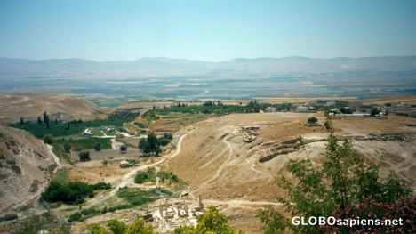 Postcard Jordan Valley looking towards West Bank Israel