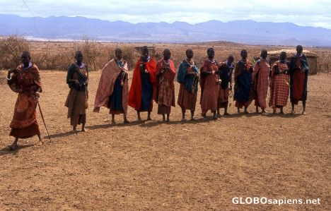 Postcard Massai dancers