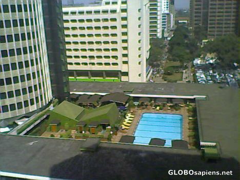 Postcard Hilton hotel swimming pool
