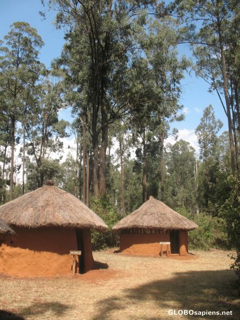Postcard Rebuilt traditional village at the Bomas of Kenya