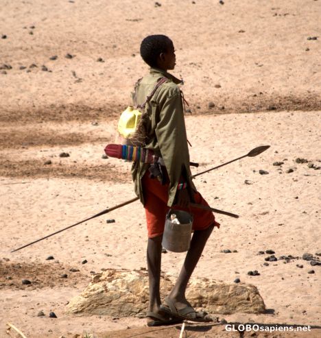 Postcard Young Samburu warier