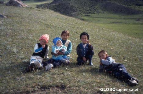 Postcard Temir Kanat, Kyrgyzstan, More Children