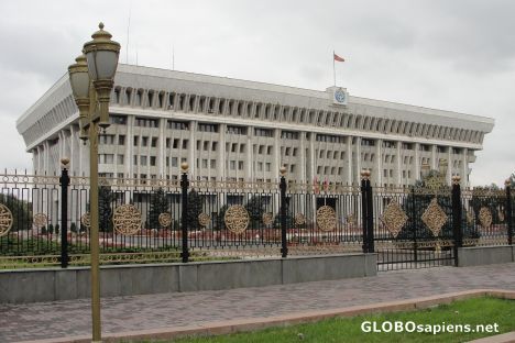 Postcard parliament of kyrgistan in bishkek