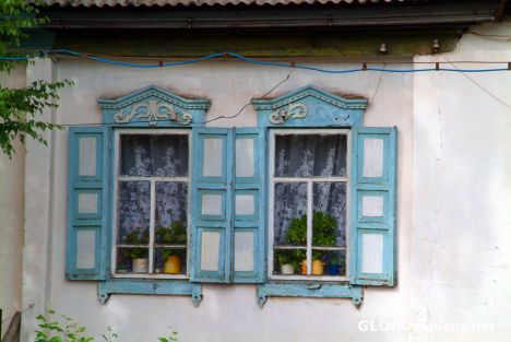 Postcard Karakol - Old House Windows