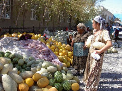 Postcard the market in Turkistan