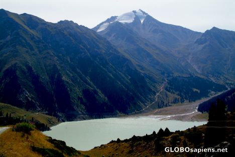 Postcard Big Almaty Lake - from a trail
