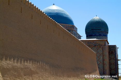 Postcard Turkistan - part of the wall