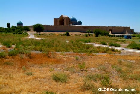 Postcard Turkistan - an unfinished mausoleum