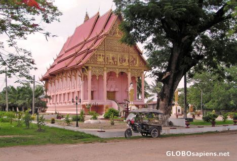 Postcard Beautiful temple in Vientiane