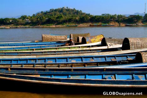 Postcard Luangprabang - fishing boats