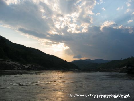 Postcard Sunset in Mekong River