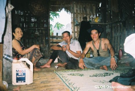 Postcard opium smokers .laos