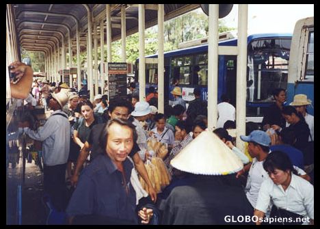 Postcard Vientiane bus station.