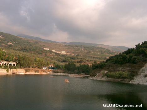Postcard Nachaa lake in the north of Lebanon