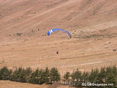 Postcard Parachute jump in the north of lebanon