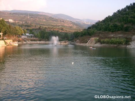 Postcard Nachaa lake in the north of Lebanon