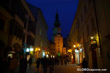 Postcard Bratislava (SK) - Michalska St at night