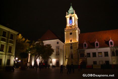 Postcard Bratislava (SK) - Old Townhall at night