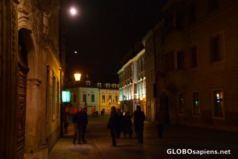 Postcard Bratislava (SK) - old town street at night