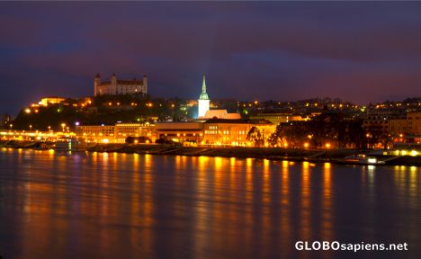 Postcard Bratislava (SK) - Old Town after sunset