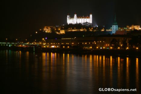 Postcard Bratislava (SK) - the castle by night