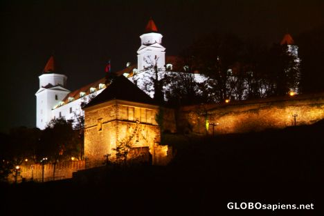 Postcard Bratislava (SK) - castle at night closer