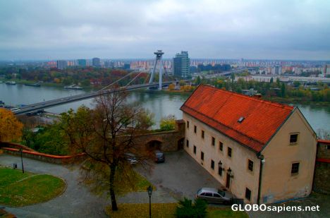 Postcard Bratislava (SK) - the Danube seen from castle hill