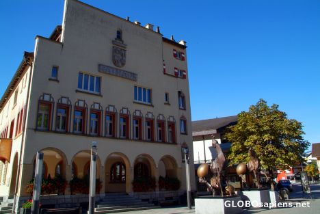 Postcard Vaduz - the town hall