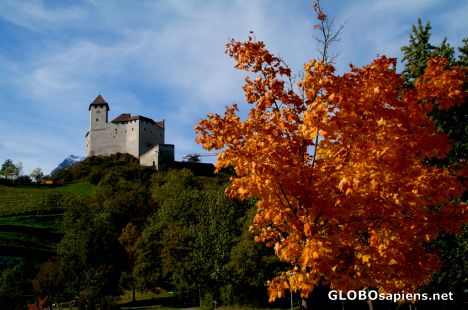 Postcard Balzers - autumn in Liechtenstein