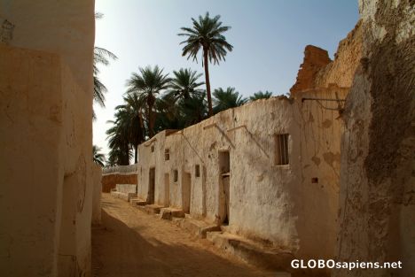 Postcard Ghadames - a side street at sunset