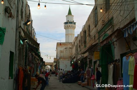 Postcard Tripoli - the souk by the Red Castle