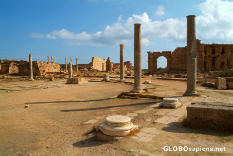 Postcard Leptis Magna (LY) - sports grounds