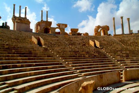 Postcard Leptis Magna (LY) - theatre's sitting area