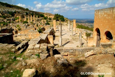 Postcard Cyrene - a panorama of the lower city