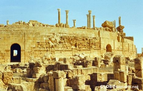 Postcard Leptis Magna ruins