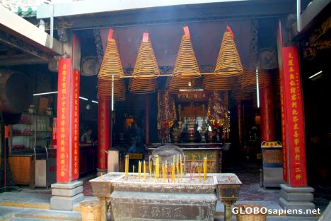 Postcard Macau - inside a temple