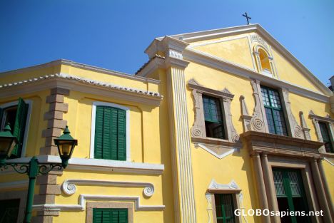 Postcard Macau - yellow church