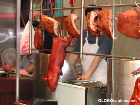 Postcard pork for sale in Macau