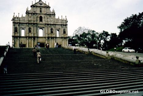 Postcard Macao - ruin of St. Paul Church