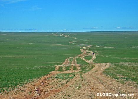 Postcard just for fun: mongolian highways (north Gobi)