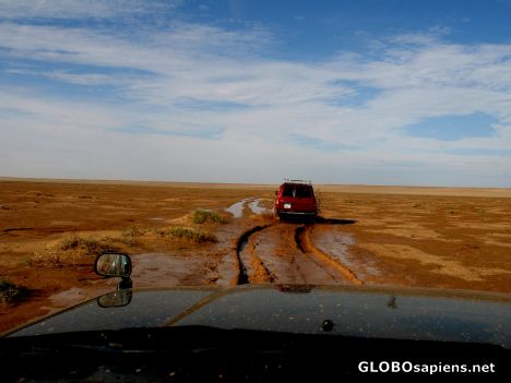 Postcard crossing the Gobi desert