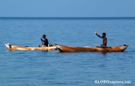 Postcard Lake Malawi fishermen