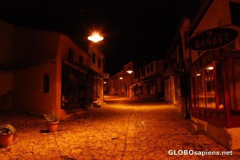 Postcard Skopie by night