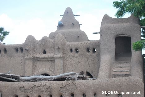Postcard Mosque in a Fulani village
