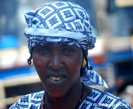 Postcard Fulani woman in blue