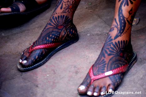 Postcard Henna on your feet