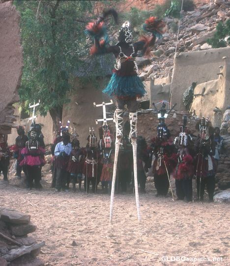 Postcard Dogon dancer