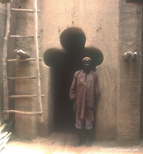 Postcard Keeper of the mosque of old Segou