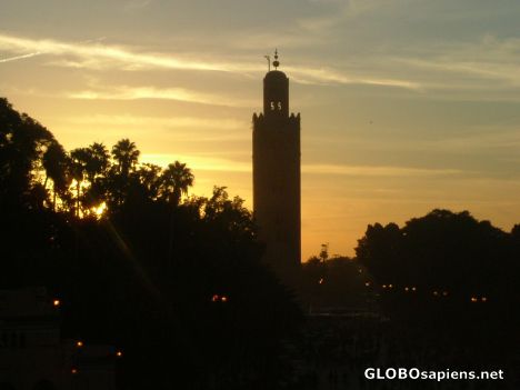 Postcard The sun sets on Marrakech